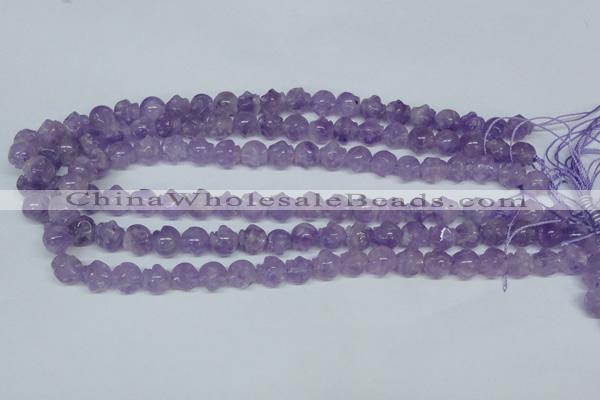 CNA433 15.5 inches 12*12mm skull shape natural lavender amethyst beads