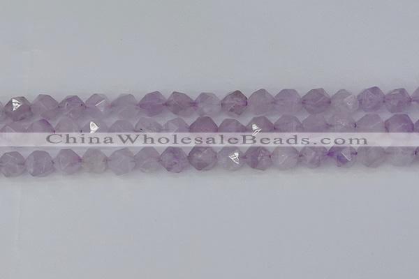 CNA763 15.5 inches 10mm faceted nuggets light lavender amethyst beads