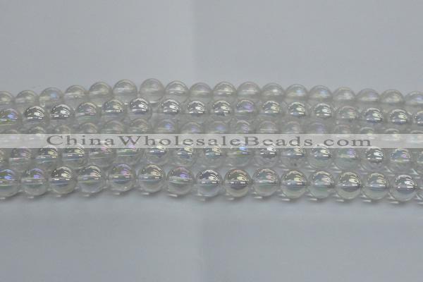 CNC202 15.5 inches 8mm round AB-color white crystal beads