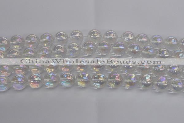 CNC205 15.5 inches 14mm round AB-color white crystal beads