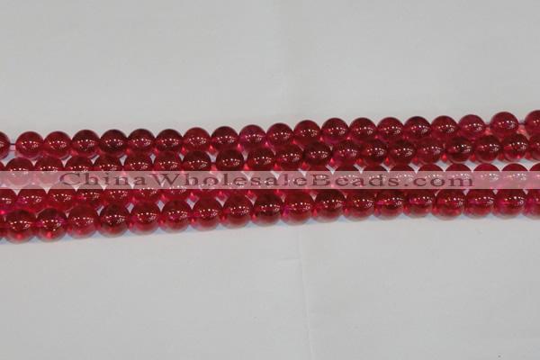 CNC412 15.5 inches 8mm round dyed natural white crystal beads