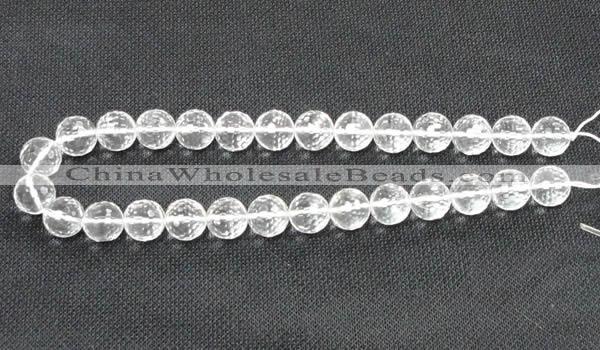 CNC55 15.5 inches 14mm faceted round grade A natural white crystal beads