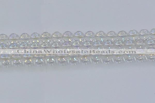 CNC573 15.5 inches 12mm round plated natural white crystal beads