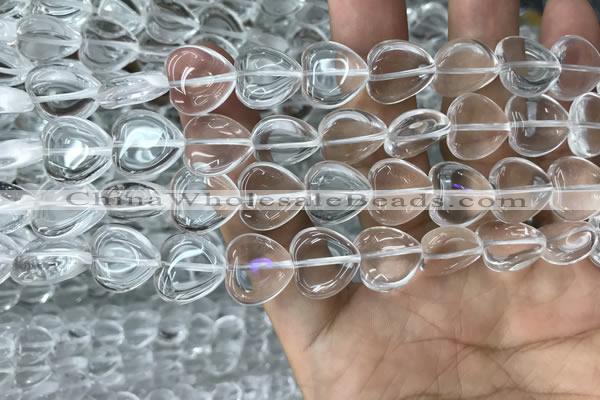 CNC728 15.5 inches 12*12mm heart white crystal beads wholesale