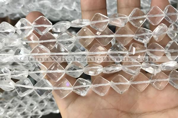 CNC753 15.5 inches 8*8mm faceted diamond white crystal beads