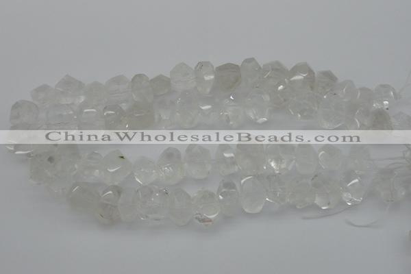 CNG1021 15.5 inches 10*14mm - 15*20mm faceted nuggets white crystal beads