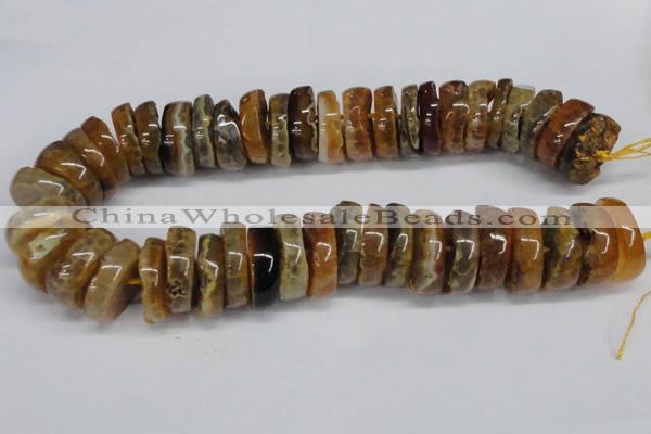 CNG1456 15.5 inches 8*25mm - 12*25mm nuggets agate gemstone beads