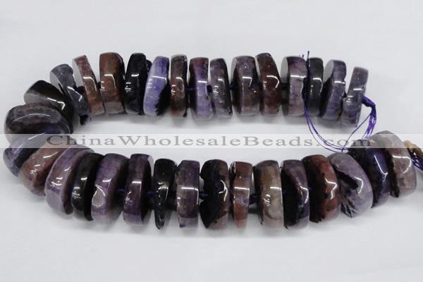 CNG1465 15.5 inches 12*35mm nuggets agate gemstone beads