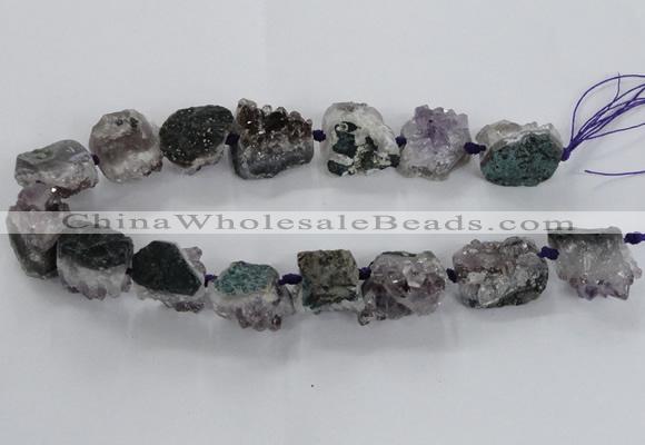 CNG1662 15.5 inches 20*25mm - 25*30mm nuggets druzy amethyst beads