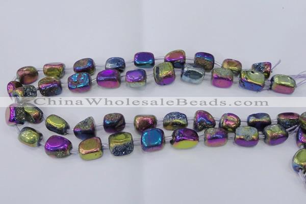 CNG2002 15.5 inches 8*12mm - 10*15mm nuggets plated quartz beads