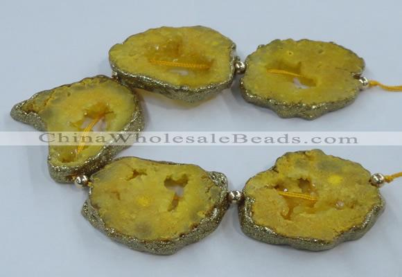 CNG2338 7.5 inches 40*50mm - 55*60mm freeform druzy agate beads