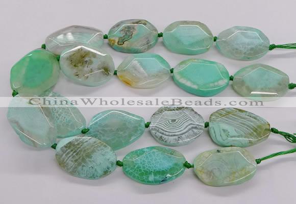 CNG3362 15.5 inches 30*35mm - 35*45mm faceted freeform agate beads