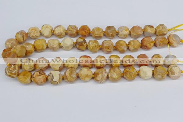 CNG3500 15.5 inches 12mm - 14mm faceted nuggets agate beads