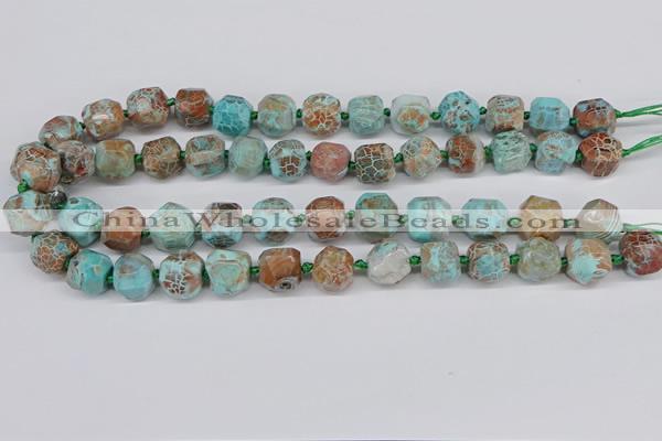 CNG3504 15.5 inches 12mm - 14mm faceted nuggets agate beads