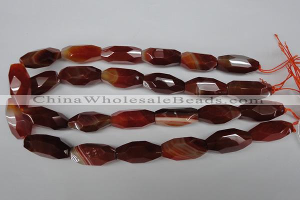 CNG601 12*28mm - 14*32mm faceted rice red agate nugget beads