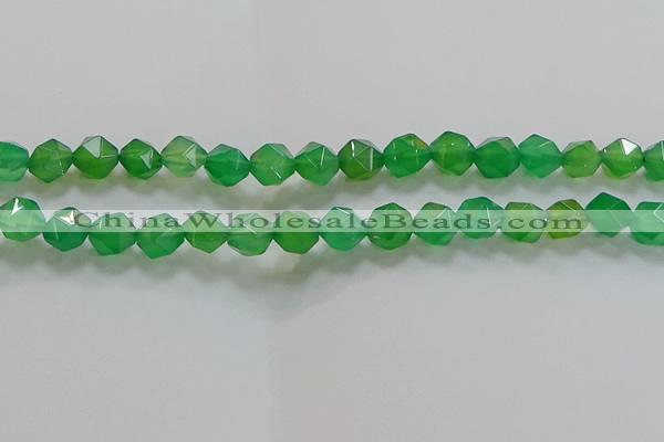 CNG6514 15.5 inches 10mm faceted nuggets green agate beads