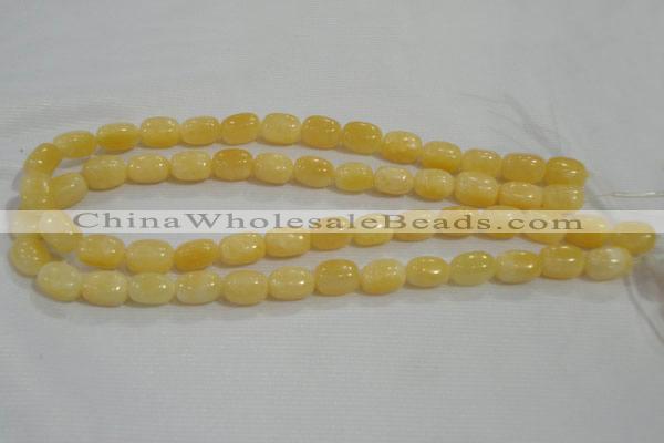 CNG716 15.5 inches 10*14mm nuggets rice yellow jade beads wholesale