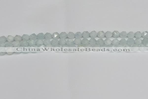 CNG7260 15.5 inches 6mm faceted nuggets aquamarine beads