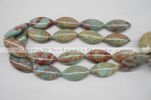 CNS100 15.5 inches 20*40mm marquise natural serpentine jasper beads