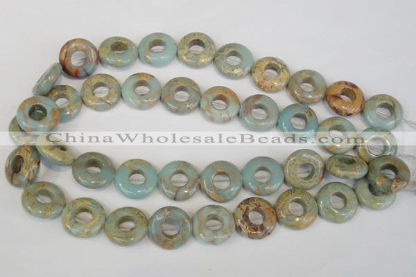 CNS197 15.5 inches 20mm donut natural serpentine jasper beads