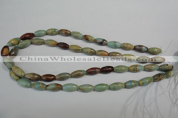 CNS277 15.5 inches 8*16mm rice natural serpentine jasper beads