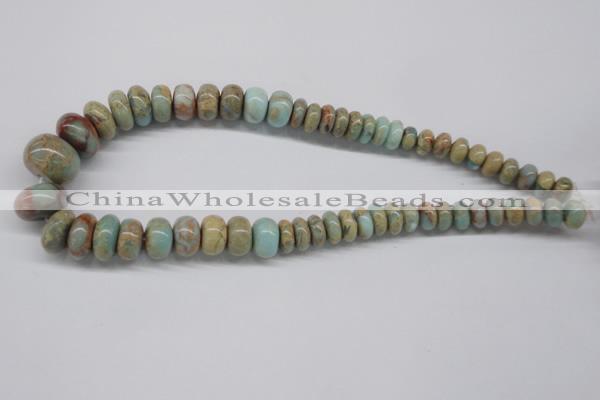 CNS78 5*10mm - 14*20mm rondelle natural serpentine jasper beads