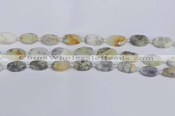 COP1431 15.5 inches 10*16mm oval white opal gemstone beads