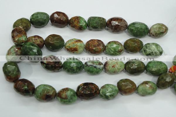 COP675 15.5 inches 18*25mm faceted nuggets green opal gemstone beads