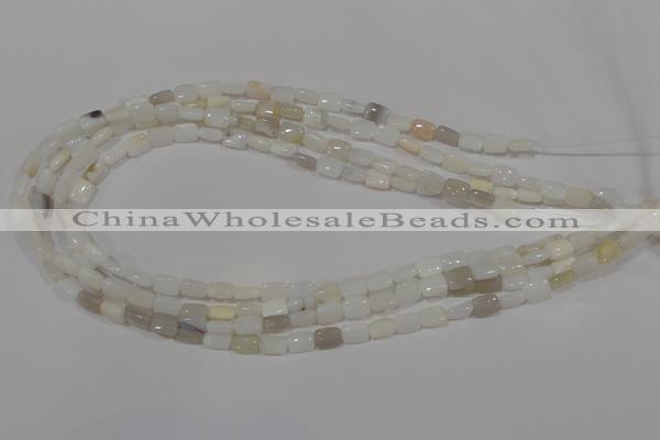 COP911 15.5 inches 6*8mm rectangle natural white opal gemstone beads