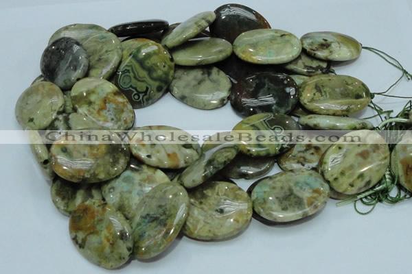 COS07 15.5 inches 25*35mm oval ocean stone beads wholesale