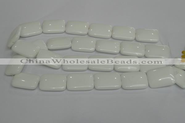 CPB124 15.5 inches 22*30mm rectangle white porcelain beads wholesale