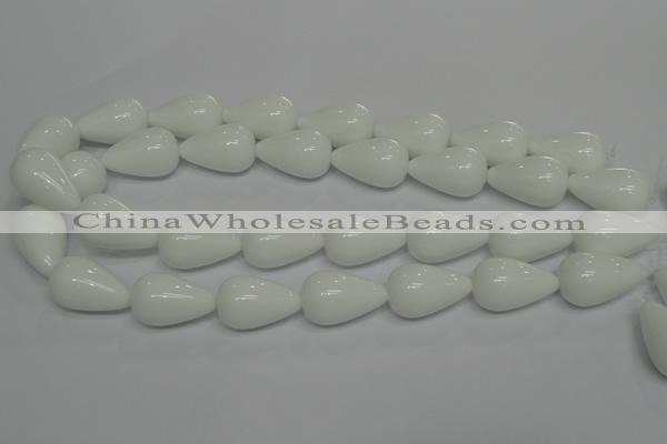 CPB26 15.5 inches 15*25mm teardrop white porcelain beads wholesale