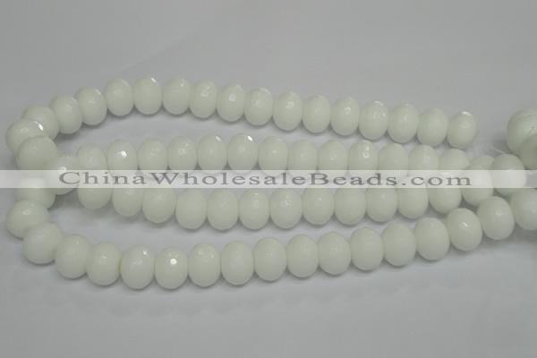 CPB62 15.5 inches 12*16mm faceted rondelle white porcelain beads