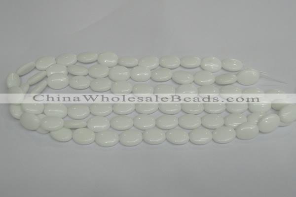 CPB86 15.5 inches 12*16mm oval white porcelain beads wholesale