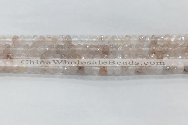 CPQ210 15.5 inches 4*6mm faceted rondelle natural pink quartz beads