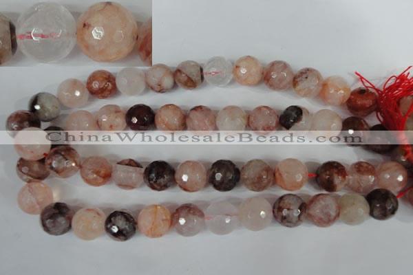 CPQ68 15.5 inches 16mm faceted round natural pink quartz beads