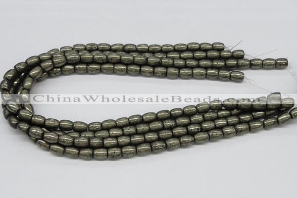 CPY09 16 inches 8*10mm drum-shaped pyrite gemstone beads wholesale