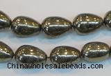 CPY133 15.5 inches 10*14mm teardrop pyrite gemstone beads wholesale