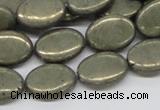 CPY14 16 inches 13*18mm oval pyrite gemstone beads wholesale