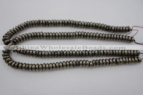 CPY211 15.5 inches 4*10mm rondelle pyrite gemstone beads wholesale