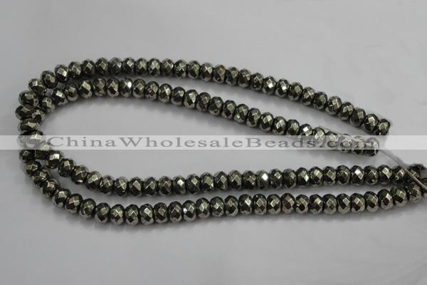 CPY39 16 inches 3*6mm faceted rondelle pyrite gemstone beads wholesale