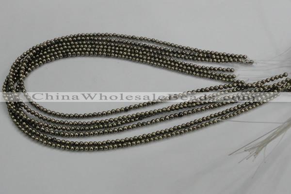 CPY46 16 inches 6mm round pyrite gemstone beads wholesale