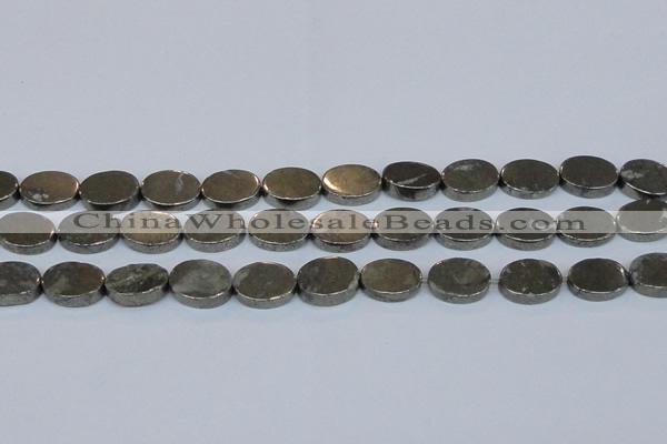 CPY643 15.5 inches 12*16mm oval pyrite gemstone beads wholesale