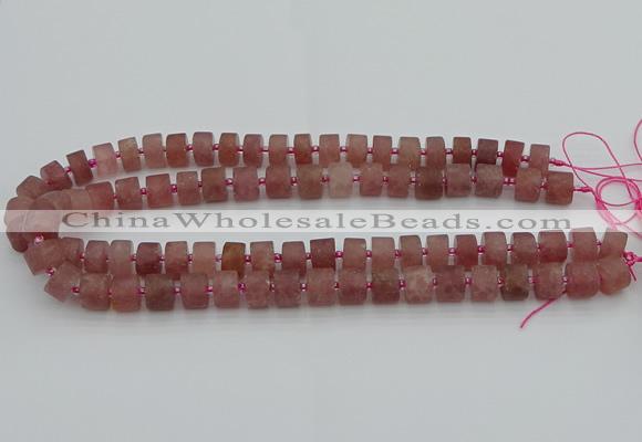 CRB477 15.5 inches 5*8mm tyre strawberry quartz beads wholesale