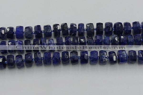 CRB584 15.5 inches 8*16mm faceted rondelle sodalite beads