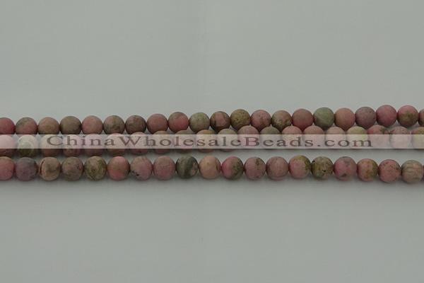 CRC1002 15.5 inches 8mm round matte rhodochrosite gemstone beads