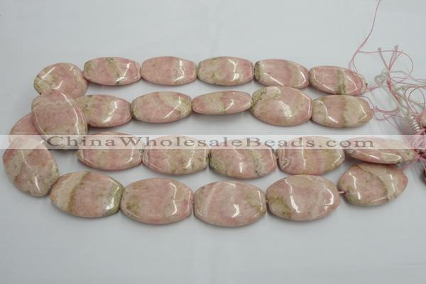 CRC157 15.5 inches 25*35mm flat drum Argentina rhodochrosite beads