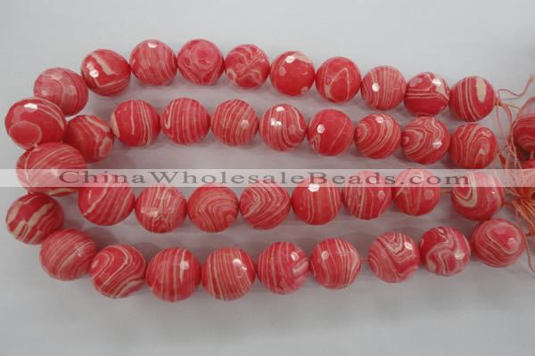 CRC408 15.5 inches 20mm faceted round synthetic rhodochrosite beads