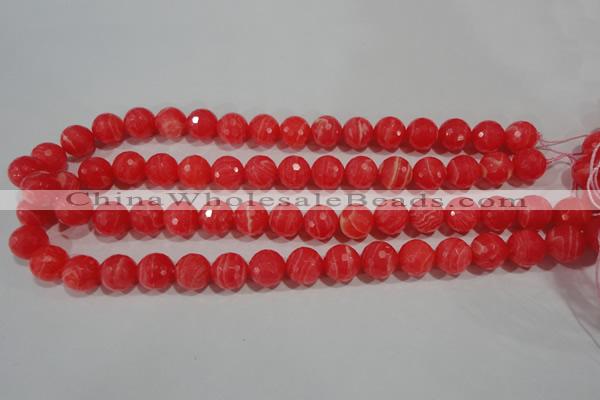 CRC514 15.5 inches 12mm faceted round synthetic rhodochrosite beads