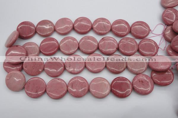 CRC694 15.5 inches 25mm flat round rhodochrosite beads wholesale